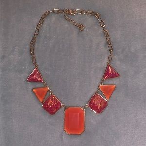 Orange & Iridescent Pink Statement Necklace